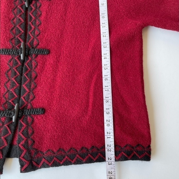 NEW! ($60) Sarah Spencer Wool Blazer Jacket Coat Red Cardigan Sweater Top, Sz L - Picture 12 of 12